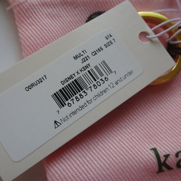 New Disney x Kate Spade Minnie Mouse Ring Goldtone With Dust Bag Novelty 7 - Picture 7 of 8